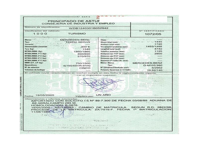 m. benz 300 del año 1989