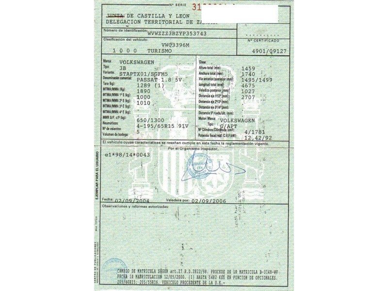 volkswagen passat del año 2000
