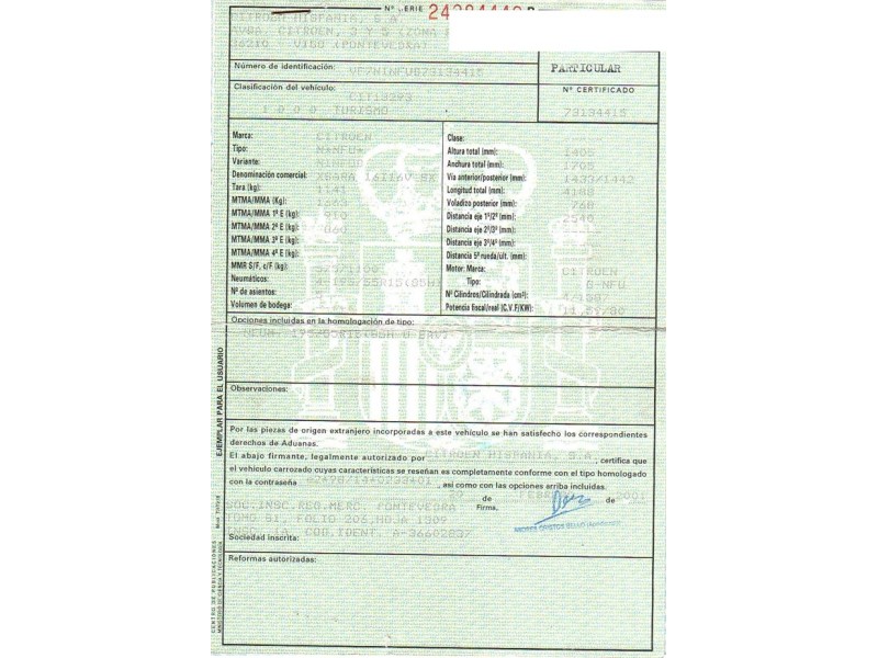 citroen xsara del año 2001