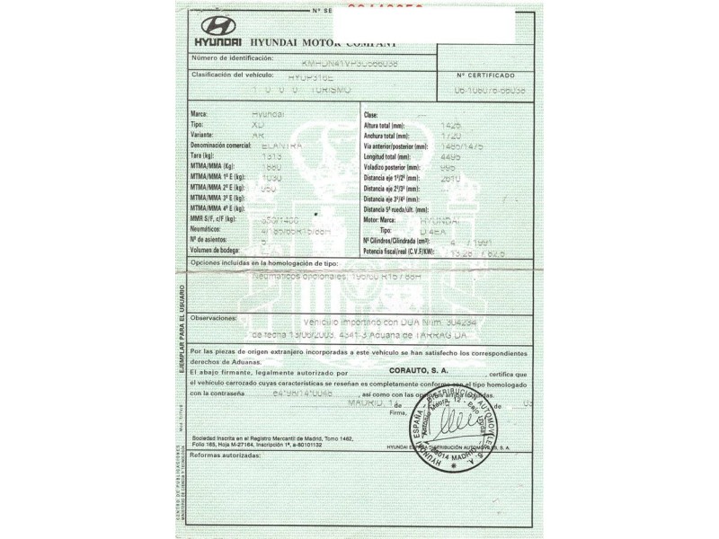 hyundai elantra del año 2003