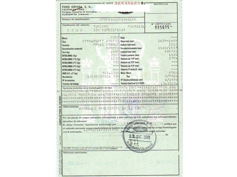 ford mondeo del año 2002