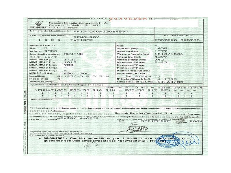 renault megane del año 2005