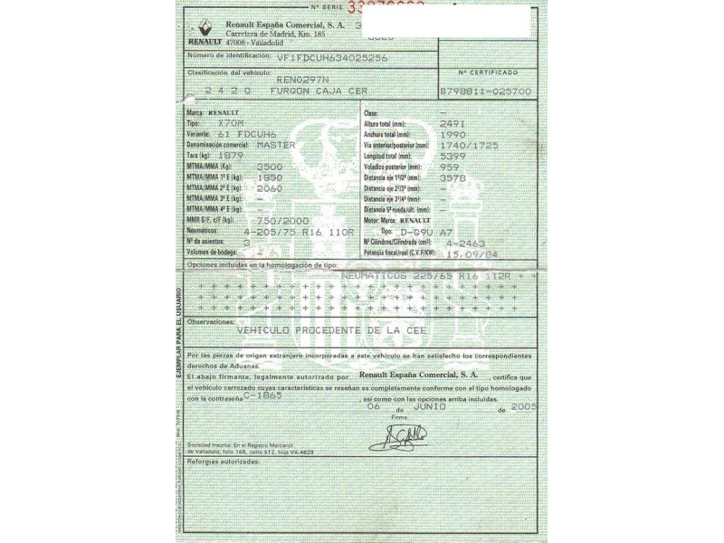 renault master del año 2005