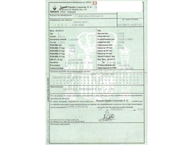 renault laguna del año 2005