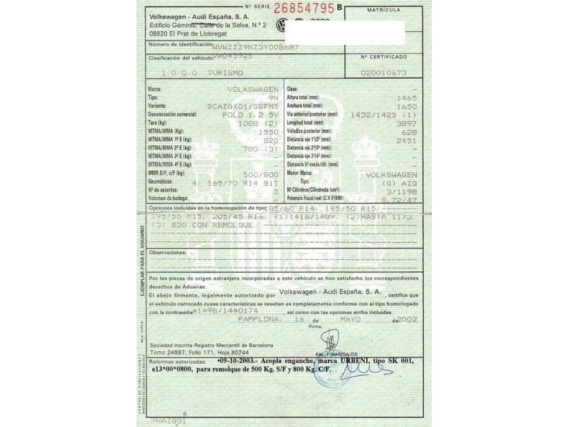 volkswagen polo del año 2002