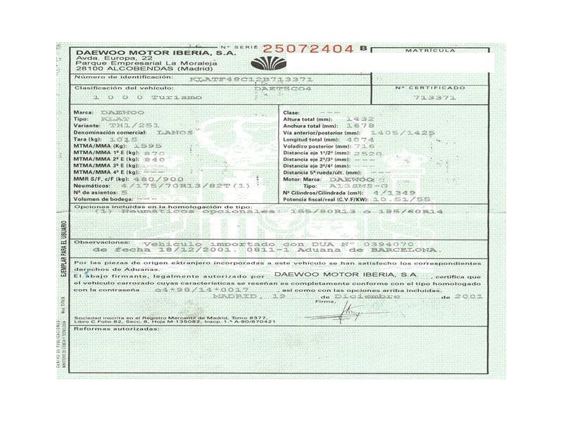 daewoo lanos del año 2002