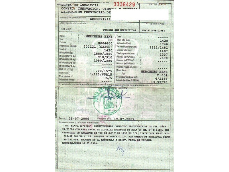 m. benz c 220 del año 1994