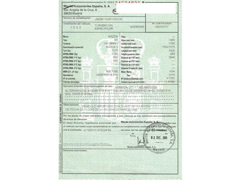 mazda 3 del año 2006