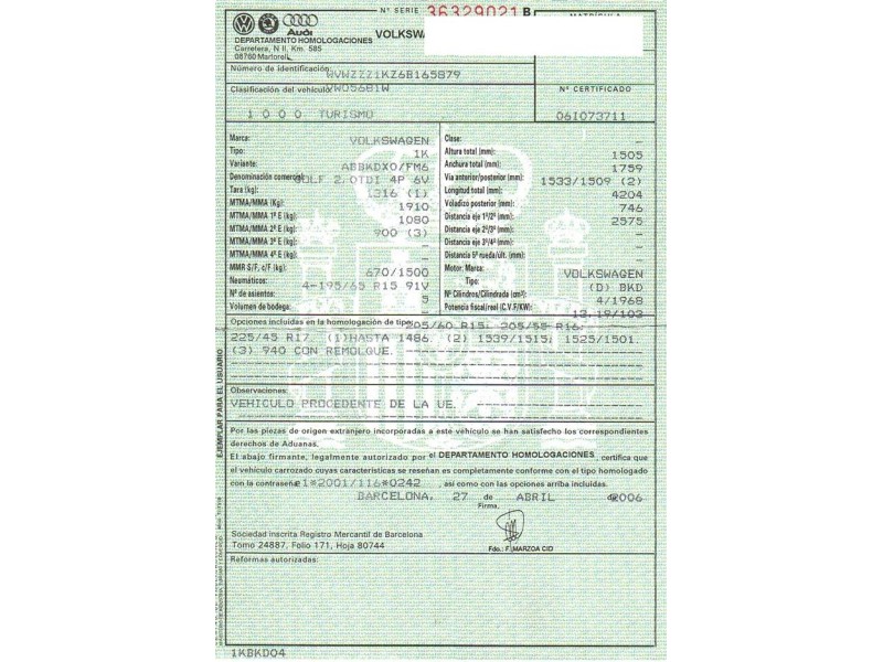 volkswagen golf del año 2007