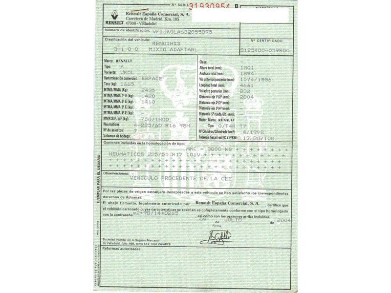 renault espace del año 2004