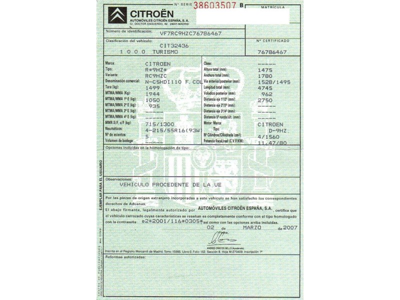 citroen c5 del año 2007