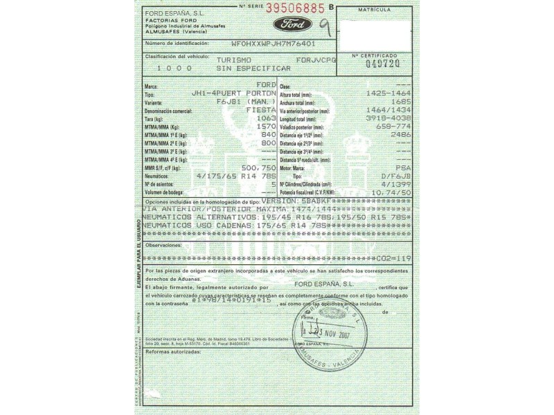 ford fiesta del año 2007