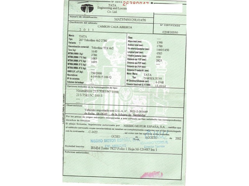 tata telcoline del año 2004