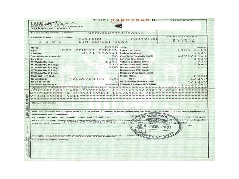 ford ka del año 2001
