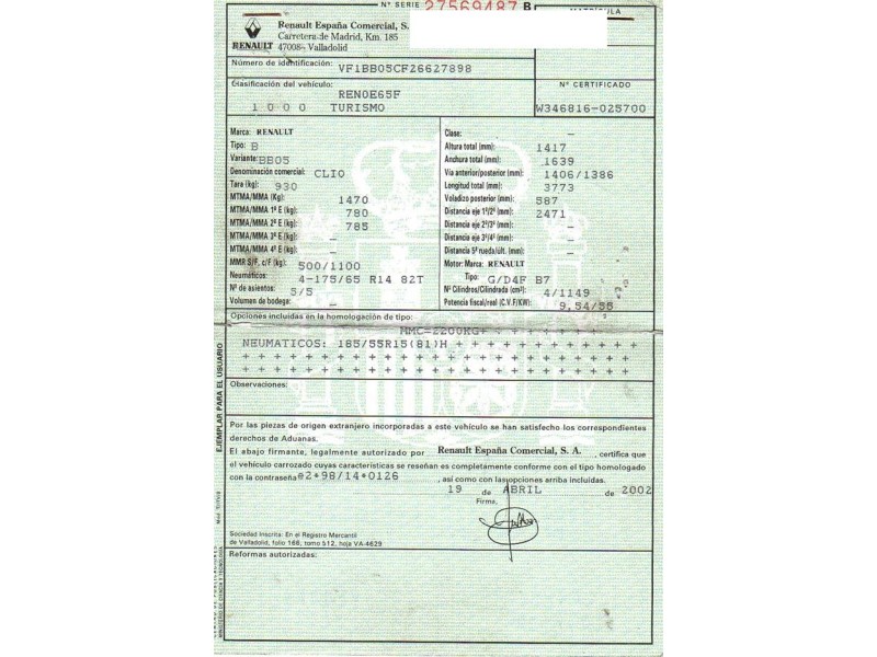renault clio del año 2002