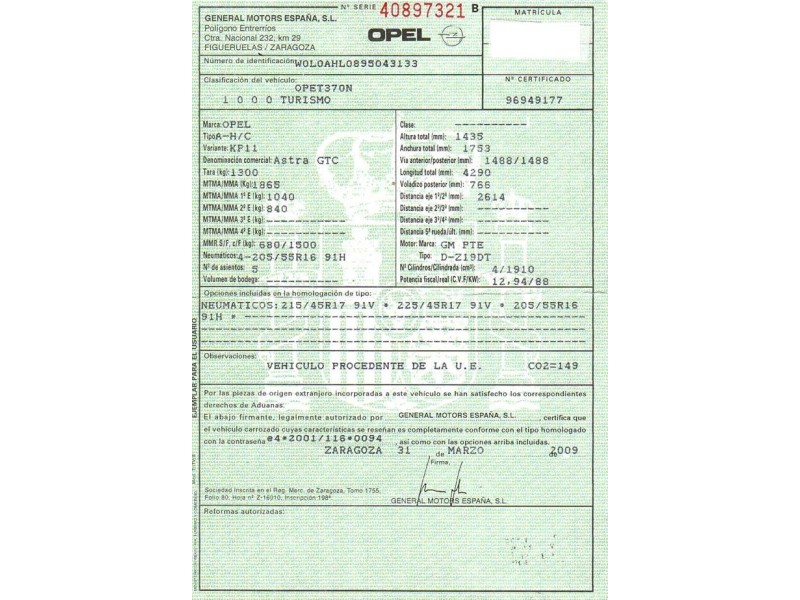 opel astra del año 2009