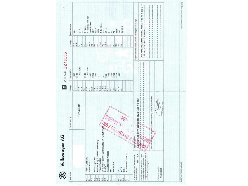 volkswagen passat del año 2013