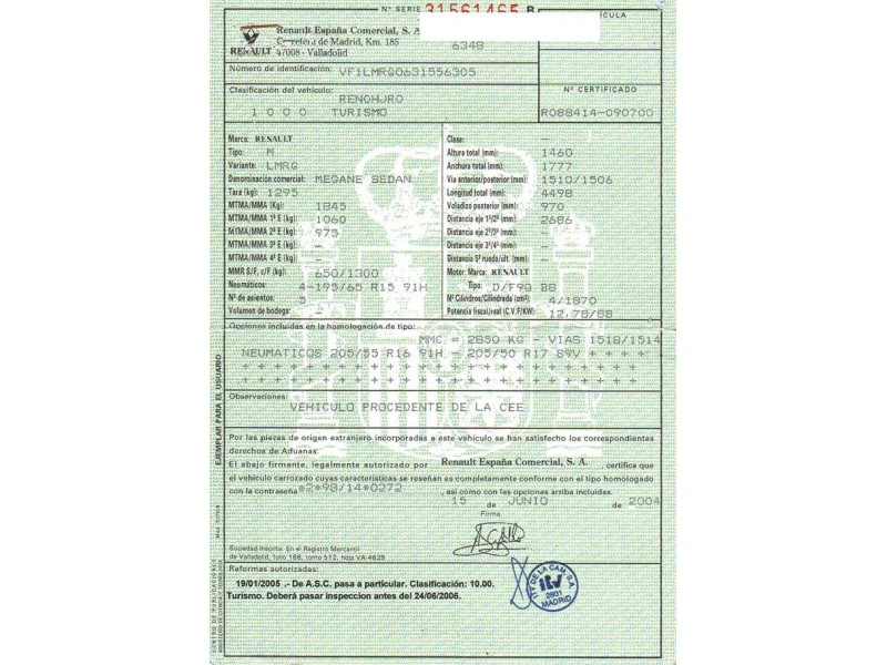 renault megane del año 2004