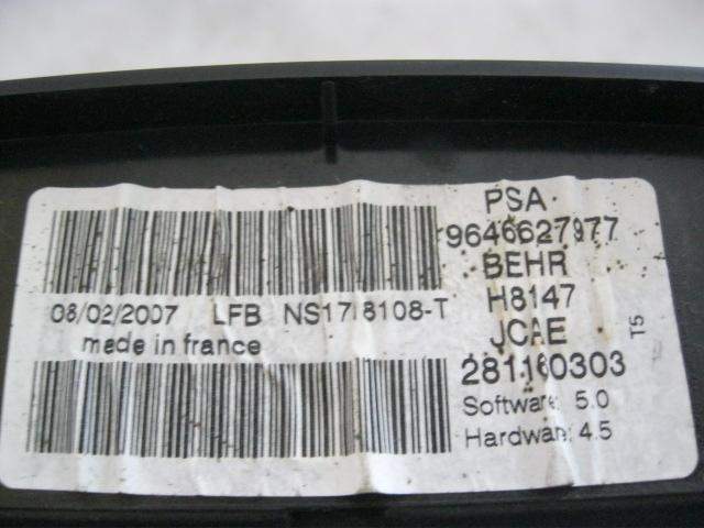 MANDOS CALEFACCION AIRE PEUGEOT 307 9646627977 9646627977 - Vista 3