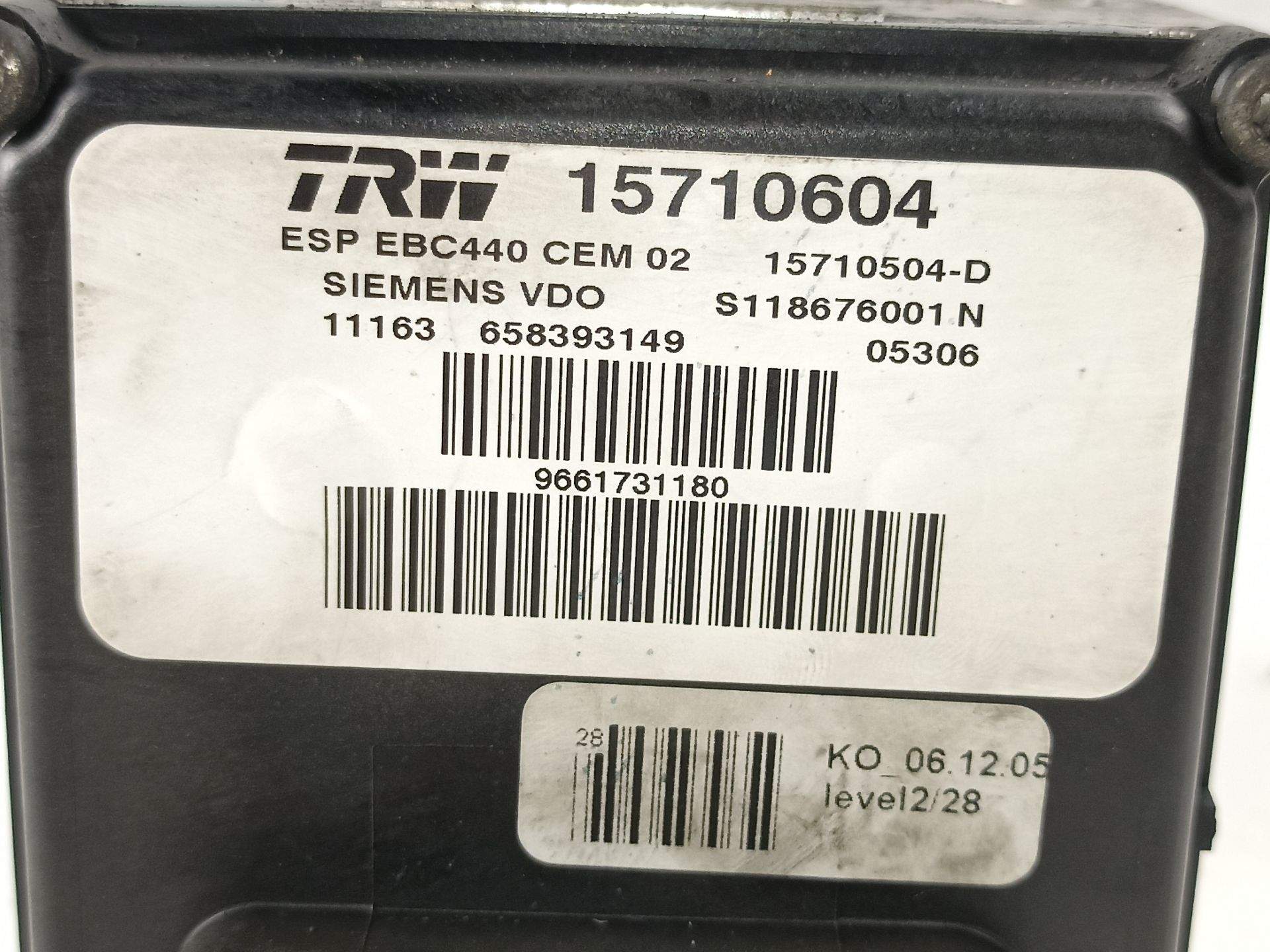 ABS PEUGEOT 407 SW (6E_, 6D_) 9661731180 / EBC440 / 15710604 9661731180EBC44015710604 - Vista 2