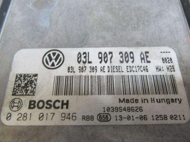 CENTRALITA VOLKSWAGEN PASSAT 03L907309AE / 0281017946 03L907309AE0281017946 - Vista 3