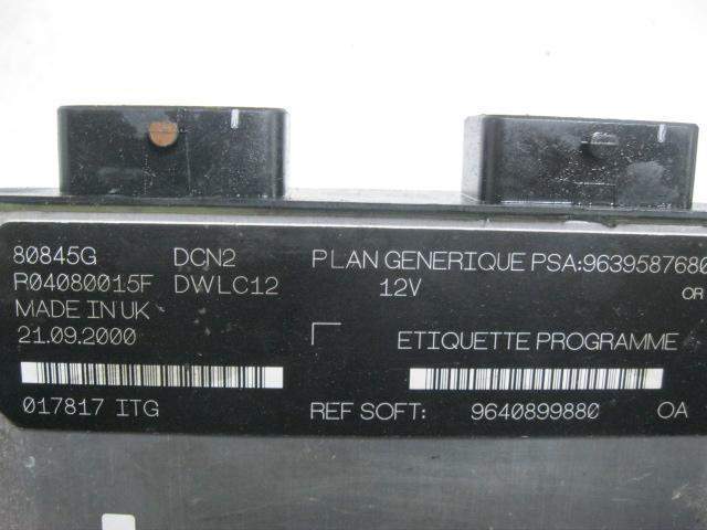 CENTRALITA PEUGEOT 206 9639587680 / R04080015F 9639587680R04080015F - Vista 3