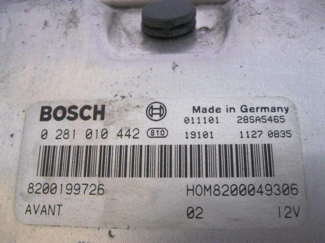 CENTRALITA RENAULT MEGANE 8200199726 / 0281010442 82001997260281010442 - Vista 3