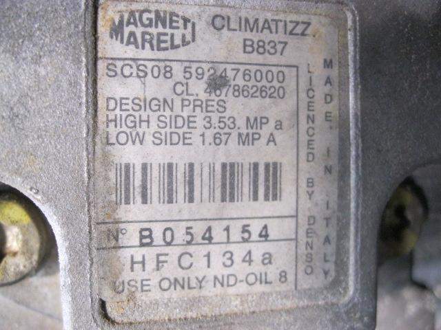 COMPRESOR AIRE ACONDICIONADO FIAT PUNTO 592476000 / 467862620 592476000467862620 - Vista 3