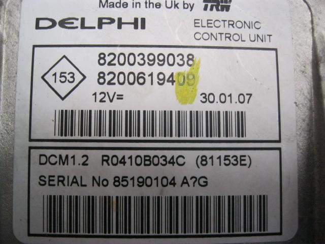 CENTRALITA RENAULT CLIO III (BR0/1, CR0/1) 8200399038 / 8200619409 / R0410B034C 82003990388200619409R0410B034C - Vista 3