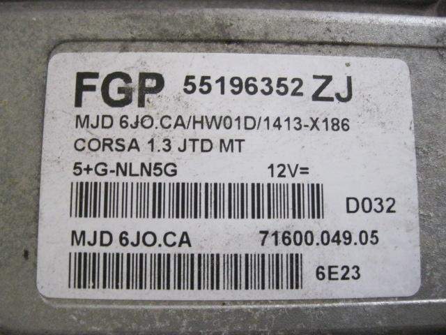 CENTRALITA OPEL CORSA 55196352ZJ / 7160004905 55196352ZJ7160004905 - Vista 3